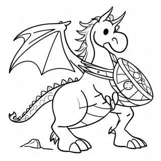 Oradd Riddare Som Slass Mot En Drake Malarbild 35246-7699