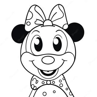 Sot Minnie Mouse Med Rosett Malarbild 3570-1974