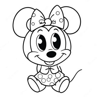 Sot Minnie Mouse Med Rosett Malarbild 3570-1975