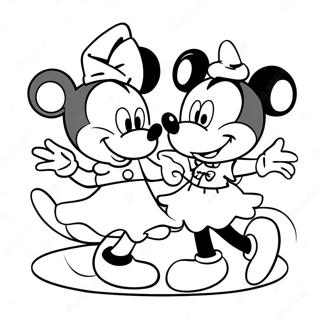 Minnie Mouse Dansar Med Mickey Malarbild 3574-2569