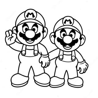 Mario Och Luigi Slar Sig Samman Malarbild 39824-8697