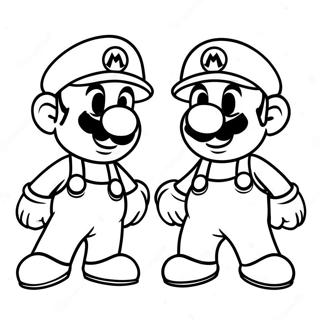 Mario Och Luigi Slar Sig Samman Malarbild 39824-8698