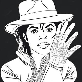 Michael Jackson Med Glittrande Handske Malarbild 40544-8857