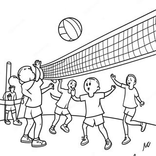 Spannande Volleybollmatch Malarbild 41086-8973