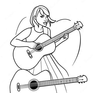 Taylor Swift Med Gitarr Malarbild 4108-1389