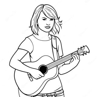 Taylor Swift Med Gitarr Malarbild 4108-1390