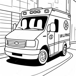 Realistisk Ambulans I Aktion Malarbild 41726-9117