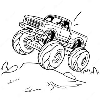 Monstertruck Hoppar Over Hinder Malarbild 4287-2575