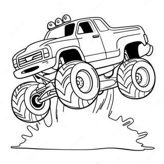 Monstertruck Hoppar Over Hinder Malarbild 4287-2576