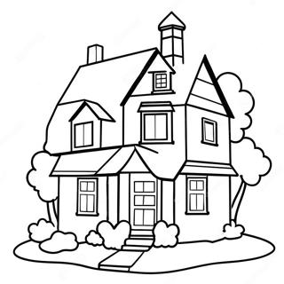 Up Fargglad Hus Malarbild 43995 9620