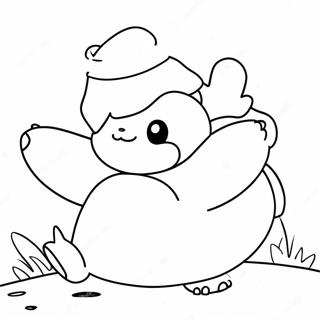 Snorlax Som Leker Med Pikachu Malarbild 44351 9704