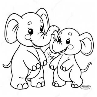 Glad Elefant Och Piggie Malarbild 44446-9716