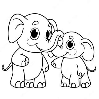 Elefant Och Piggie Målarbilder