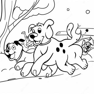 101 Dalmatiner Som Springer I Snon Malarbild 45062-9865