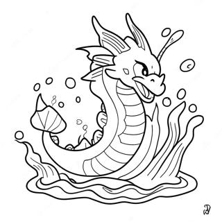 Gyarados Som Sprutar Vatten Malarbild 45409-9937