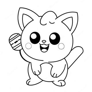 Jigglypuff Med Mikrofon Malarbild 45663-9998