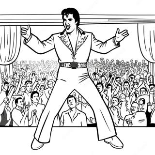 Elvis Upptrader Pa Scen Malarbild 46033-10088