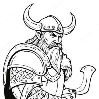 Viking Krigare Med Yxa Malarbild 47190-10316
