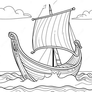 Vikingaskepp Seglar Malarbild 47191-10317