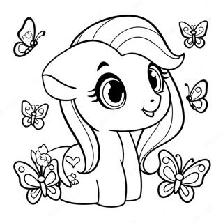 Fluttershy Med Fargglada Fjarilar Malarbild 47284-10335