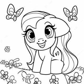 Fluttershy Med Fargglada Fjarilar Malarbild 47284-10336