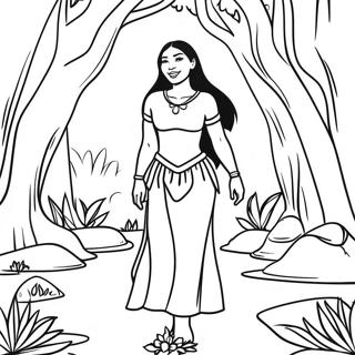 Pocahontas I En Fargglad Skog Malarbild 48264-10551