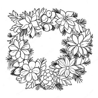 Traditionell Julkrans Med Kottar Malarbild Målarbilder