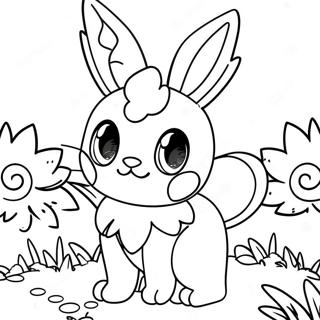 Sylveon I En Blomstertradgard Malarbild 50723-11094