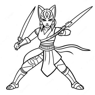 Ahsoka Tano I Stridsstallning Malarbild 51538-11273