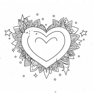 Glittrande Hjarta Med Stjarnor Malarbild 5190 1084