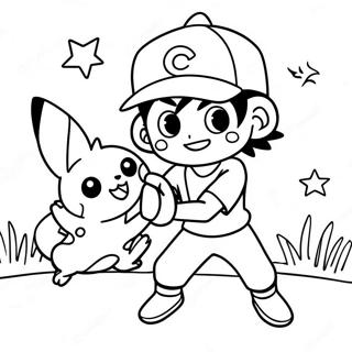 Ash Ketchum Fangar Pikachu Malarbild 53299-11651