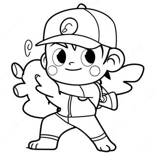 Ash Ketchum Fangar Pikachu Malarbild 53299-11652