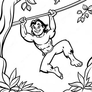 Tarzan Svingande Fran Vinstockar Malarbild 54360-11890