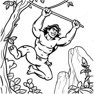 Tarzan Svingande Fran Vinstockar Malarbild 54360-11892