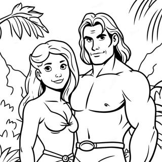 Tarzan Och Jane I Djungeln Malarbild 54361-11894