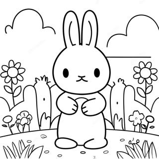 Miffy I En Blomstertradgard Malarbild 54898-12013