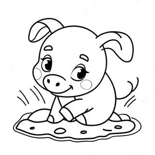 Lekfull Griskulting Rullande I Lera Malarbild 55346 12117