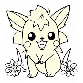 Sot Jolteon Med Blommor Malarbild 56824-12437