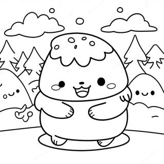 Charmig Sumikko Gurashi Vinter Scen Malarbild 57394-12567