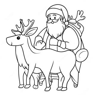 Jultomte Med Renar Malarbild 59855-13113