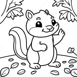 Glad Ekorre Leker I Loven Malarbild 62509-13803