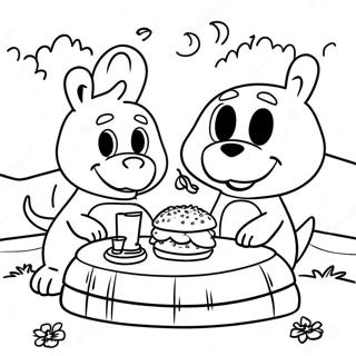 Barney Och Vanner Pa Picknick Malarbild 62983-13917
