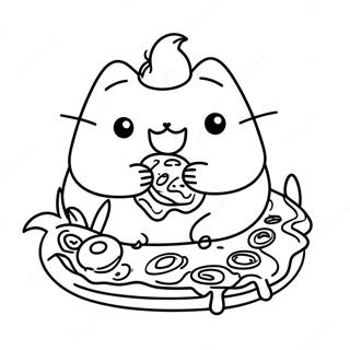 Sota Pusheen Ater Pizza Malarbild 6473-934