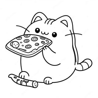 Sota Pusheen Ater Pizza Malarbild 6473-935