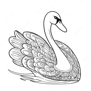Gracios Svan Malarbild For Vuxna Med Djur 65632 14355