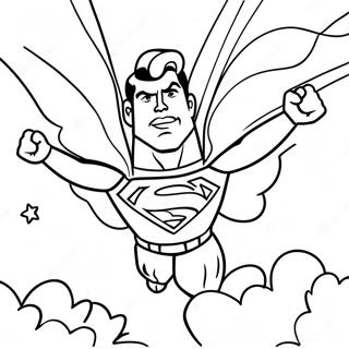 Superman Flyger Genom Himlen Malarbild 66081-14449