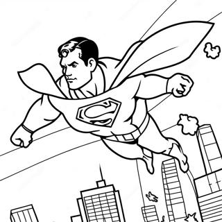 Superman Flyger Genom Himlen Malarbild 66081-14450