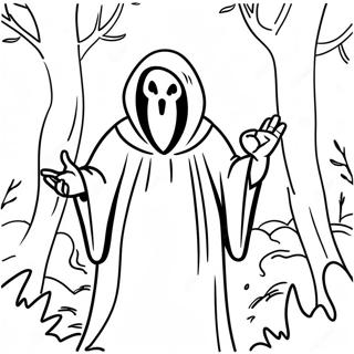 Ghostface I En Spoklik Skog Malarbild 67886-14849