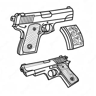 Realistisk Handpistol Målarbild Målarbilder