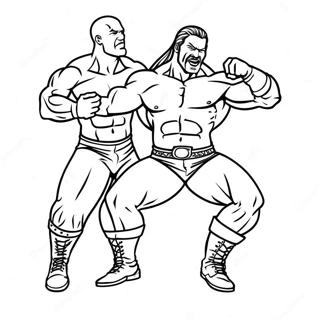 Dynamisk Wwe Actionscen Malarbild 70047-15340